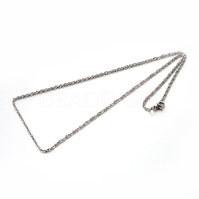 Tarnish Resistant 304 Stainless Steel Rope Chain Necklaces STAS-M174-011P-B-1