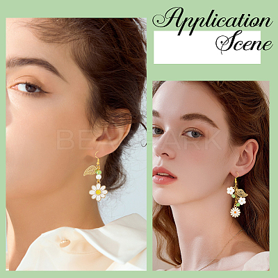 DIY Daisy Dangle Earrings Making Kits DIY-SC0003-32-1