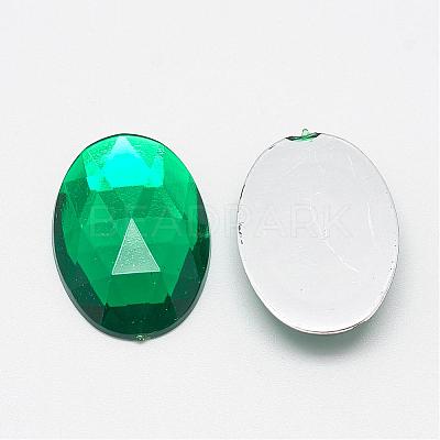 Acrylic Rhinestone Flat Back Cabochons GACR-Q011-18x25-12-1