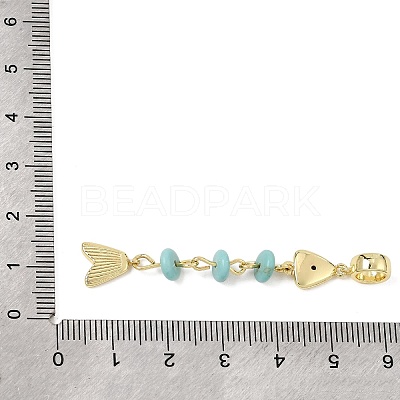 Brass Pave Cubic Zirconia Clear Cubic Zirconia & Synthetic Turquoise & Enamel European Dangle Charms GG-CBA3401-01G-B02-1
