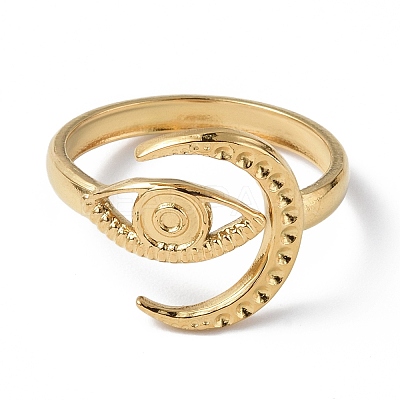 Ion Plating(IP) 304 Stainless Steel Open Cuff Ring Finding RJEW-C046-05G-1