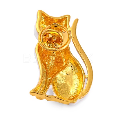 Cat Shaped Alloy Enamel Pins JEWB-Q045-03G-1