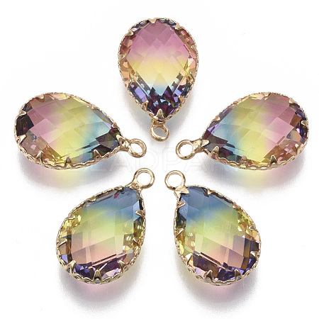 K9 Glass Imitation Tourmaline Pendants GLAA-Q069-02F-1