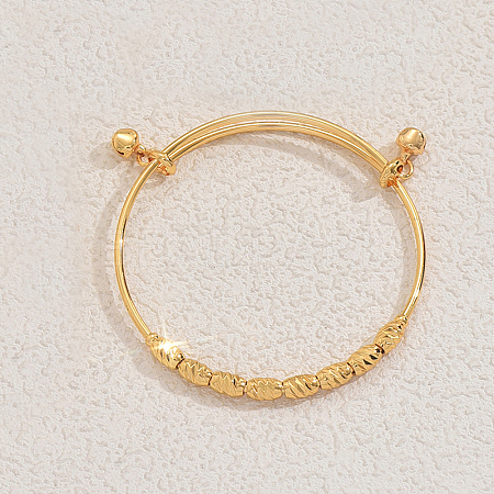 Adjustable Brass Bell Charm Bangles NI8810-2-1
