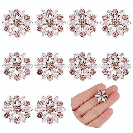 10Pcs Alloy Rhinestone Shank Buttons BUTT-FG0001-41A-1