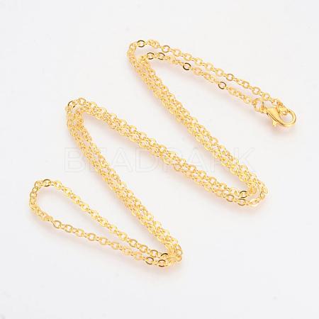 Brass Cable Chains Necklaces MAK-R019-G-1
