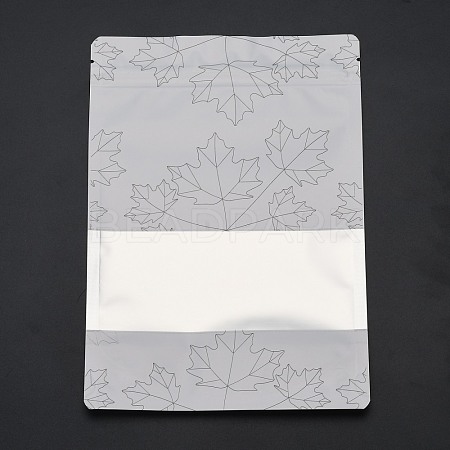 Maple Leaf Printed Aluminum Foil Open Top Zip Lock Bags OPP-M002-03B-05-1