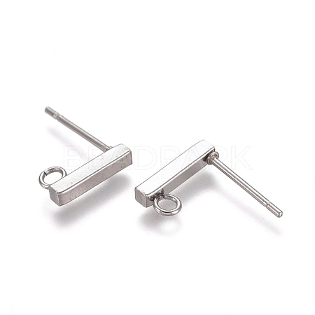 Non-Tarnish 304 Stainless Ear Stud Components STAS-M274-012B-P-1