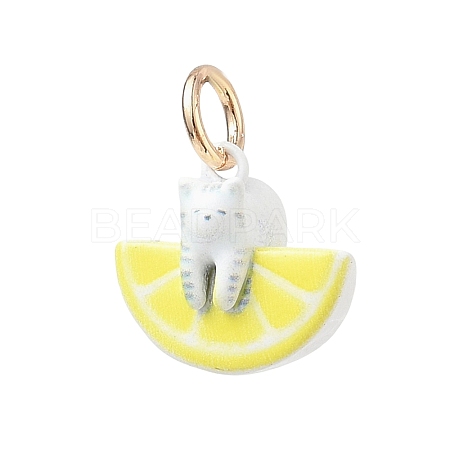 Animal Theme Brass Enamel Pendants KK-CBAE20A-02A-G-1