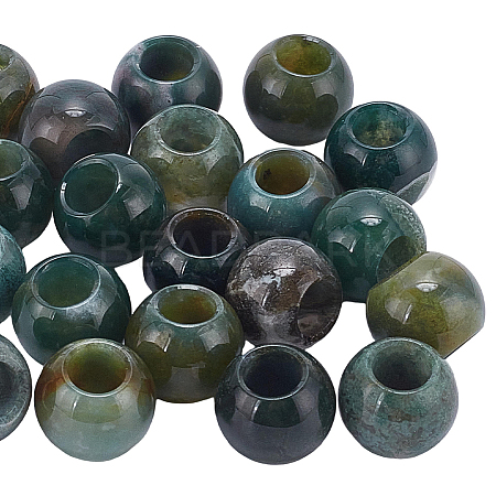 20Pcs Natural Indian Agate European Beads G-SP0001-47-1