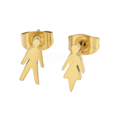 304 Stainless Steel Stud Earrings EJEW-G384-02C-1