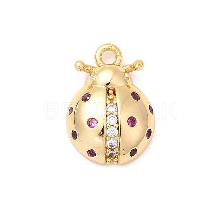 Brass Micro Pave Cubic Zirconia Charms X-KK-F916-15G-1