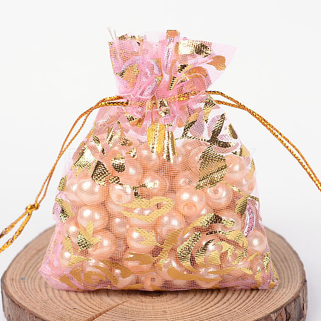 Rose Printed Organza Bags OP-R021-7x9-01-1