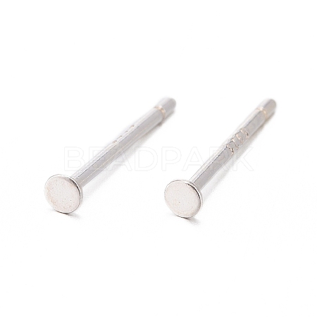 925 Sterling Silver Flat Pad  Stud Earring Findings STER-K167-045A-S-1