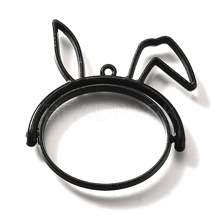 Rabbit Rotatable Alloy Swivel Open Back Bezel Pendants PALLOY-I223-19EB-1