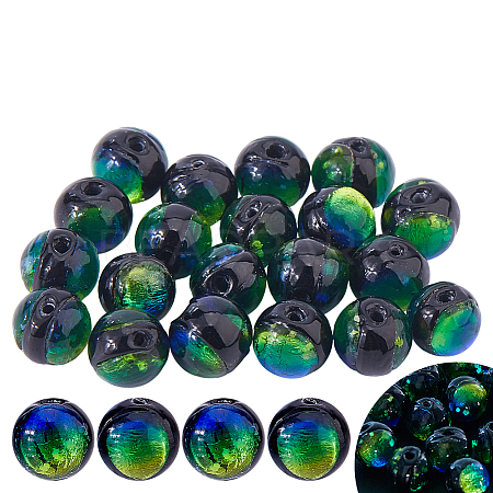 20Pcs Luminous Crackle Glass Beads GLAA-FH0001-89D-1
