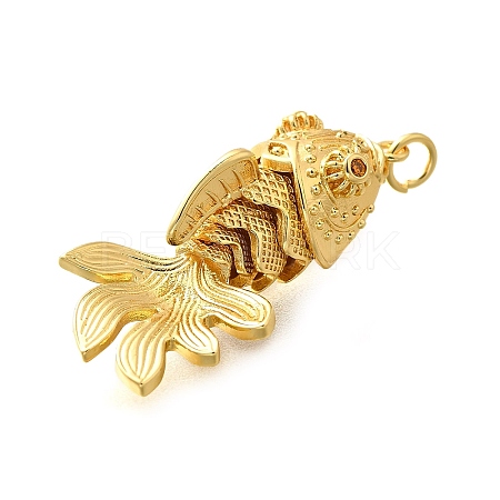 Brass Micro Pave Cubic Zirconia Pendants X-KK-R217-01G-01-1