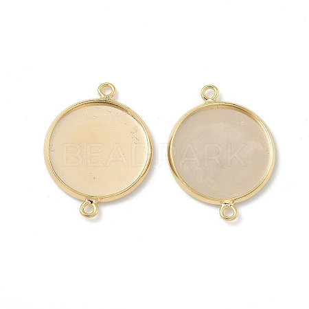 Flat Round Brass Connector Cabochon Settings X-KK-K414-13B-G-1