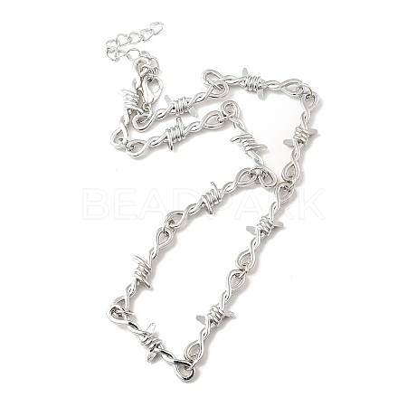 Alloy Thorns Link Chain Necklace NJEW-C027-01P-1