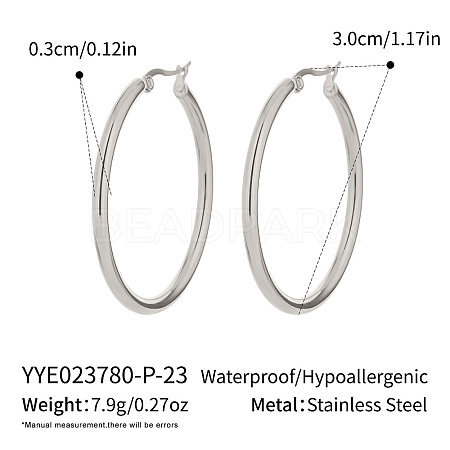 Stainless Steel Hoop Earrings CL5372-4-1