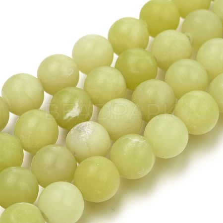 Natural Lemon Jade Round Beads Strands X-G-D677-10mm-1