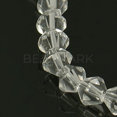 Half-Handmade Transparent Glass Beads Strands X-GB6mmC01-1