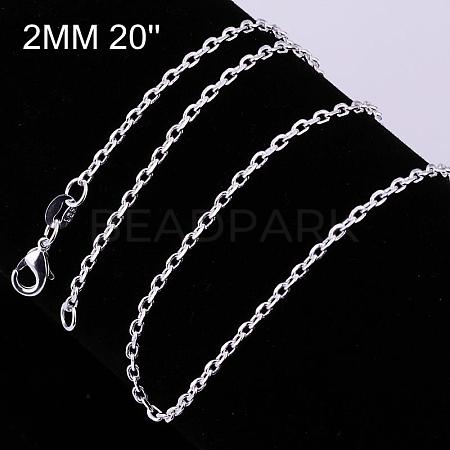 Brass Cable Chain Fine Necklaces NJEW-BB10869-20-1