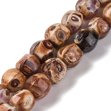 Natural Fire Crackle Agate Beads Strands G-G163-B01-01-1