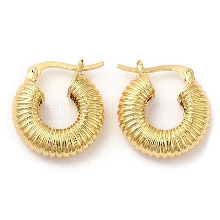 Rack Plating Brass Round Hoop Earrings for Women EJEW-K247-03G-1
