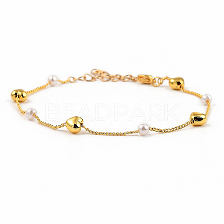 Brass Beaded Bracelets BJEW-JB05353-1