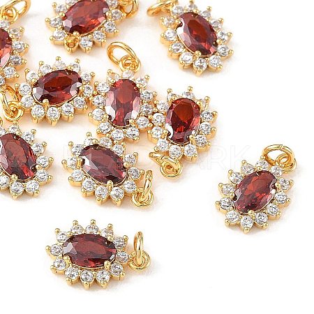SHEGRACE Brass Micro Pave Cubic Zirconia Pendants XGRQ2O123-446F-G-1