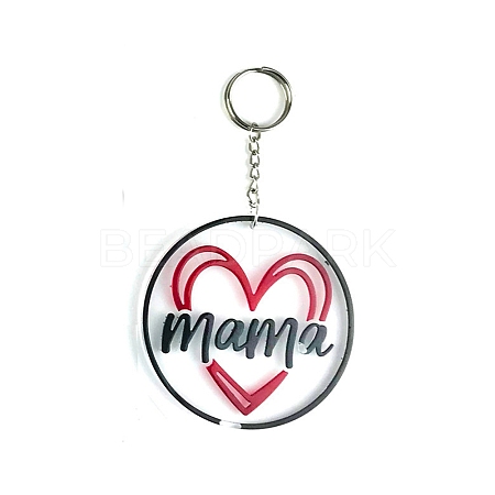 DIY Mother's Day Theme Flat Round Pendant Silicone Molds LS-SIMO-H010-02J-1