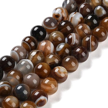 Natural Striped Agate/Banded Agate Beads Strands G-Z060-A01-C10-1