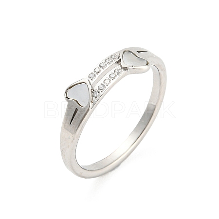 304 Stainless Steel Finger Ring with Rhinestone RJEW-Q779-02P-1