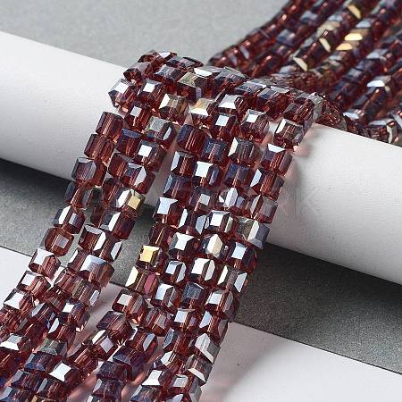 Electroplate Glass Beads Strands EGLA-R030-4x4mm-09-1