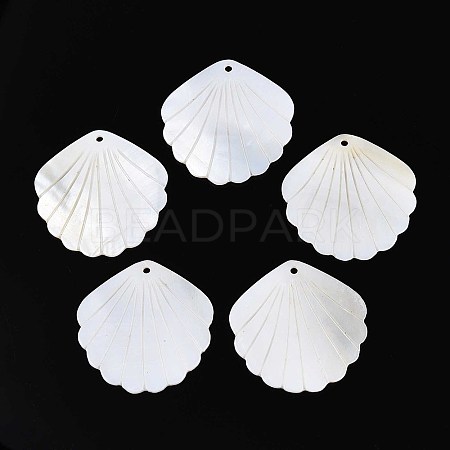 Carved Natural Freshwater Shell Pendants SHEL-T020-62C-1