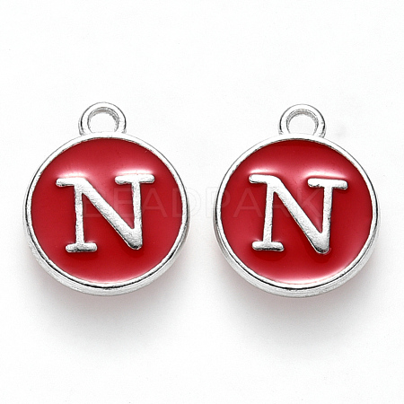 Platinum Plated Alloy Enamel Charms ENAM-S118-03N-P-1