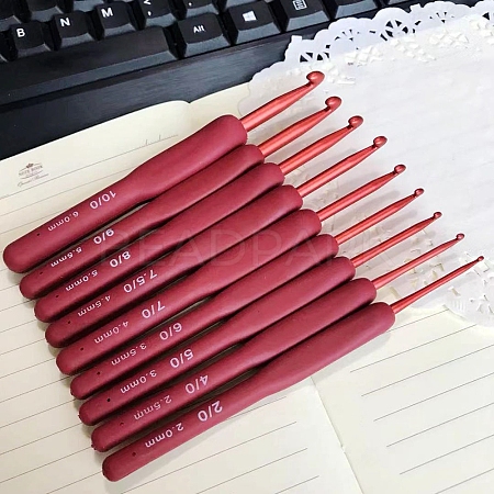 9Pcs Aluminum Diverse Size Crochet Hooks Set PW-WG55315-02-1