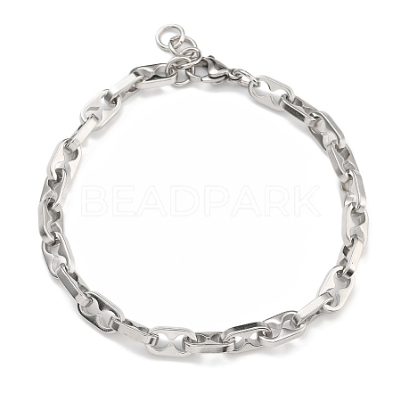 304 Stainless Steel Link Chain Bracelets BJEW-H618-04P-1