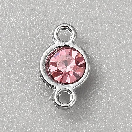 Faceted Glass Flat Round Connector Charms FIND-WH20042-56E-1