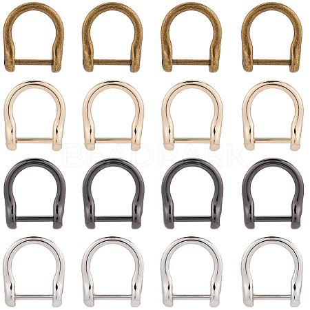 16pcs 4 Colors Alloy D-Ring Anchor Shackle Clasps FIND-GF0006-71-1