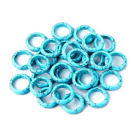 Synthetic Turquoise Plain Band Rings PW-WG25917-08-1