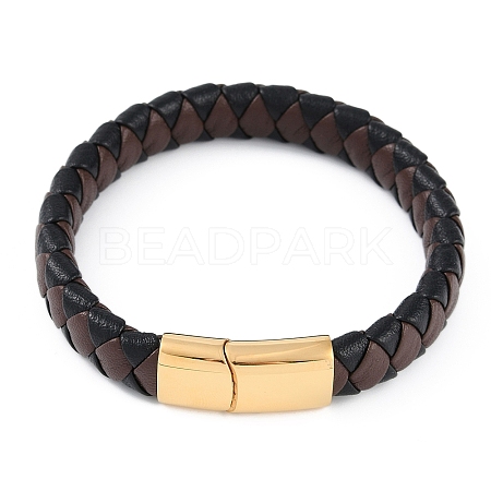 Braided Microfiber Leather Cord Bracelets BJEW-P328-06G-02-1