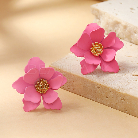 Sweet and Stylish Multi-layer Petal Flower Stud Earrings for Women DF7848-5-1