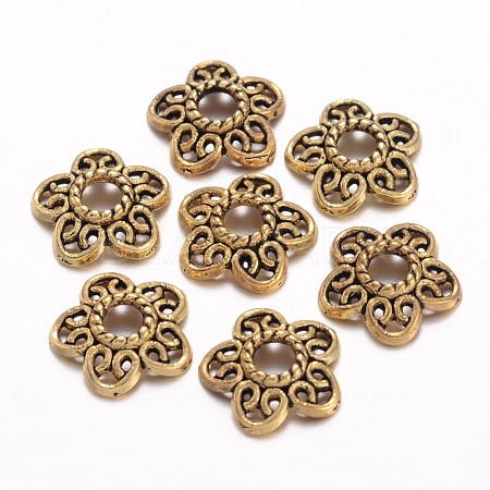 Tibetan Style Alloy Bead Caps GLF10597Y-1