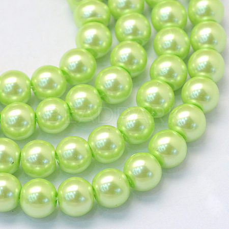 Baking Paint Pearlized Glass Pearl Round Bead Strands HY-Q003-10mm-07-1