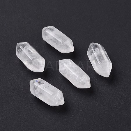 Natural Quartz Crystal Double Terminal Pointed Pendants G-C007-02A-14-1