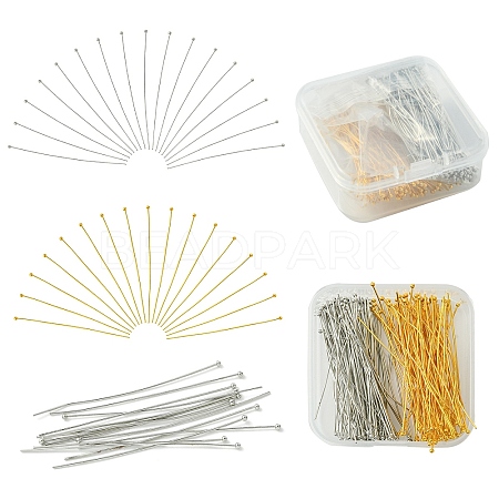 180Pcs 2 Colors Brass Ball Head Pins KK-YW0002-33-1