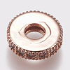 Brass Micro Pave Cubic Zirconia Bead Spacers ZIRC-K074-11B-01RG-2