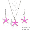 Alloy Enamel Pendant Necklaces & Dangle Earrings Sets FS-WGBC05C-03-1